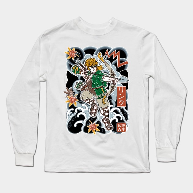 Irezumi Link - Japanese Tattoo - Video Game Long Sleeve T-Shirt by Nemons